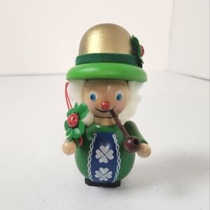 Steinbach St Patrick's Day Irish Man Clover Ladybug Ornament Germany Wood Celtic